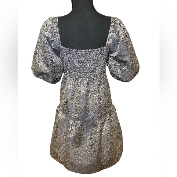 Anthropologie Moon River silver damask dress size M - Picture 5 of 6